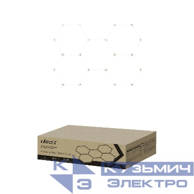 Светильник светодиодный ДБО-HEXAGON 5С-24065 240Вт 6500К 230В 1628х2380мм 5 сот 0.5м шнур с вилкой NEOX 4690612066622