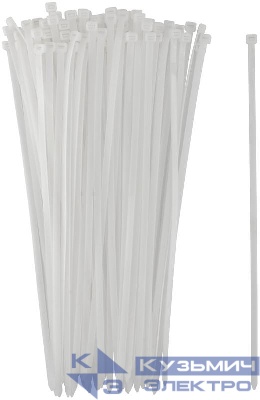 Хомут для проводов 7.6х400мм нейлон. бел. (уп.100шт) FIT 60382