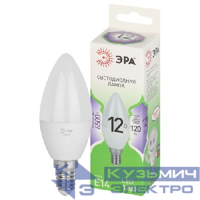 Лампа светодиодная GREEN LINE B35-12W-865-E14 GL 12Вт свеча 6500К свет холод. E14 Эра Б0067092
