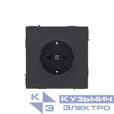 Розетка силовая KANT 2P+E защ. шторки черн. уголь DKC 7012003