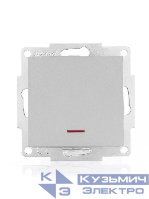 Выключатель 1-кл. СП Vesna с индикацией механизм платина LEZARD 742-3588-111