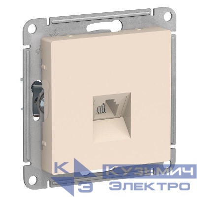 Розетка телефонная 1-м СП AtlasDesign RJ11 механизм беж. SE ATN000281