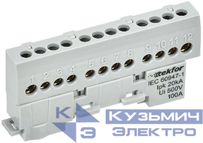 Шина L "фаза" изол. на универс. держ. 6х9-12-Ср TEKFOR IEK TF-NN10-12-KL-K03