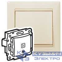 Механизм кнопки Valena 12В с пикт. звонка с подсветкой сл. кость IEK 774315