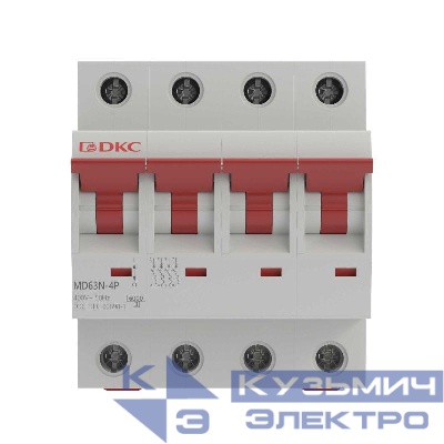 Выключатель автоматический модульный 4п C 10А 6кА MD63N YON MD63N-4PC10