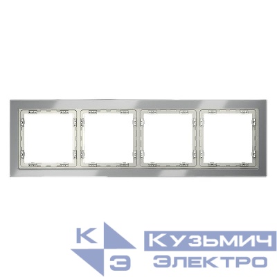 Рамка 4-м S70 стеклян. сталь Voltum VLS110405