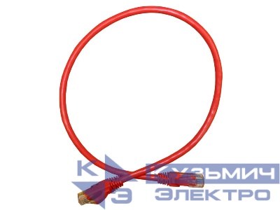 Патч-корд UTP4 cat.6, 5.0м, литой коннектор, красный, Netko CKC