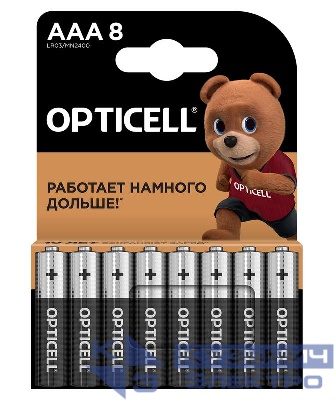 Элемент питания алкалиновый AAA/LR03 (блист.8шт) Basic Opticell 5051009/6051009