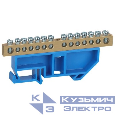 Шина N "ноль" на DIN-изоляторе ШНИ-8х12-14-Д син. NO-224-93 Эра Б0062906