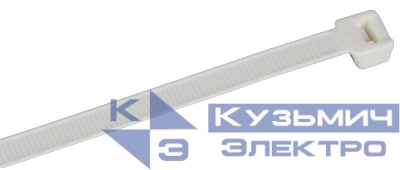 Хомут 7.6х370мм P6.6 самозатухающий бел. (уп.100шт) IEK UHH90-D076-370-100-K01