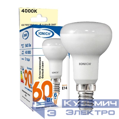 Лампа светодиодная ILED-SMD2835-R50-6-540-220-4-E14 (0169) IONICH 1527