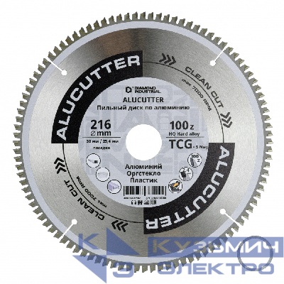 Diamond Industrial Диск пильный по алюминию, пластику 216х30/25,4 мм, Z=100 TCG AluCutter