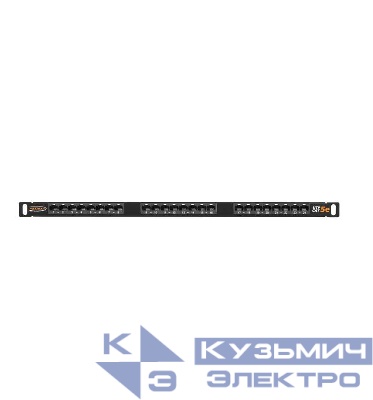 Патч-панель 19дюйм 0.5U кат.5E (класс D) неэкранир. 24 порта 100МГц RJ45 (8P8C) 110/KRONE T568A/B с органайзером черн. NIKOMAX NMC-RP24UD2-HU-BK