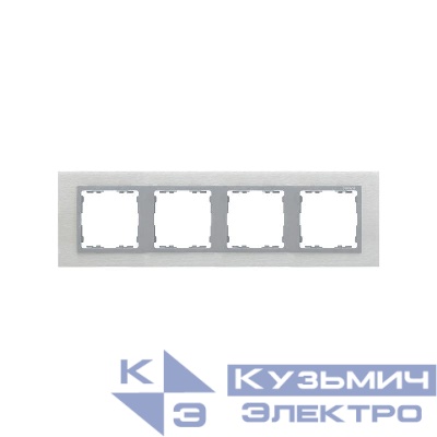 Рамка 4-м Simon82 Nature матов. сталь/алюм. (метал.) Simon 82947-34