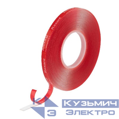 Лента клейкая двухсторонняя прозрачная на VHB акриловой основе 6ммх5м Rexant 09-6055