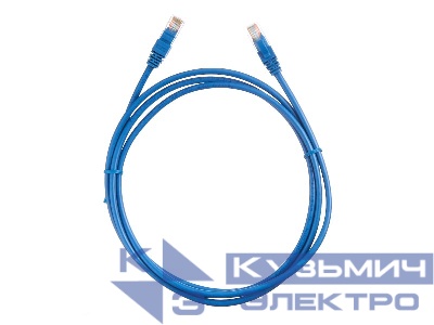 Патч-корд UTP4 cat.5e, 2.0м, литой коннектор, синий, Netko CKC