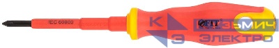 Отвертка изолированная 1000В CrV сталь прорезинен. ручка 4.5х80мм РН1 FIT 55893
