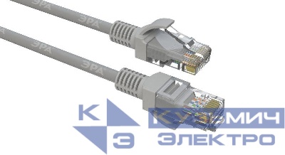 Патч-корд кат.5E U/UTP CU PC-2U 2м сер. Эра Б0051411