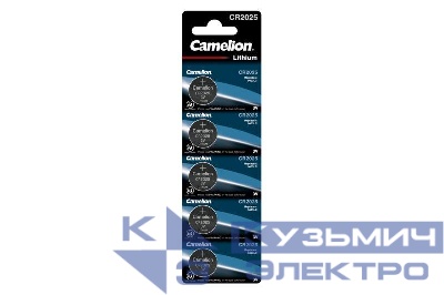 Элемент питания литиевый CR2025 BL-5 (блист.5шт) Camelion 1594