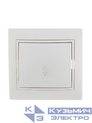 Переключатель проходной 1-кл. СП Mira 10А IP20 с бел.вставкой бел. LEZARD 701-0202-105