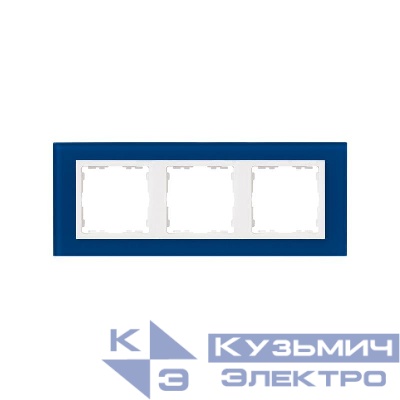 Рамка 3-м Simon82 Nature син./бел. стекло Simon 82637-64
