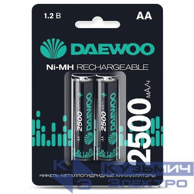 Аккумулятор AA/HR6 1.2В 2500мА.ч Ni-MH BL-2 (уп.2шт) DAEWOO 5043268
