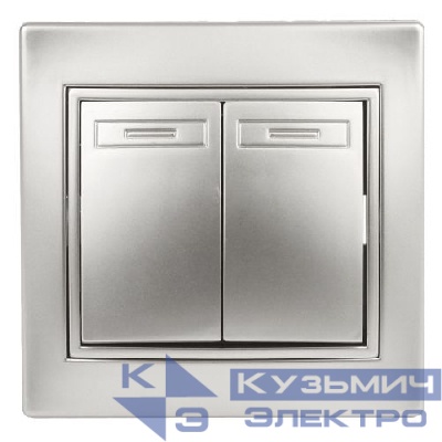 Переключатель 2-кл. СП Plano 1-107-03 10А 250В IP20 алюм. Intro Б0053806