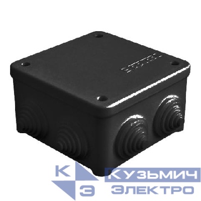 Коробка распределительная ОП 85х85х45мм IP54 7 выходов 3 гермоввода. крышка на винтах материал - полипропилен черн. Epplast 130115