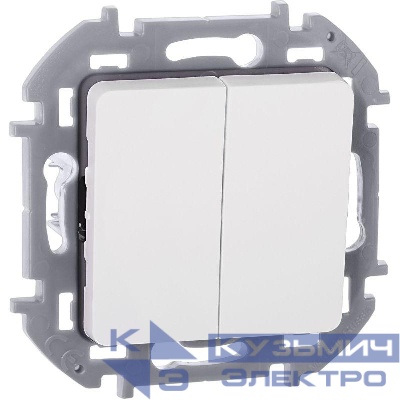 Выключатель 2-кл. Inspiria 10А IP20 250В 10AX механизм бел. IEK 673620