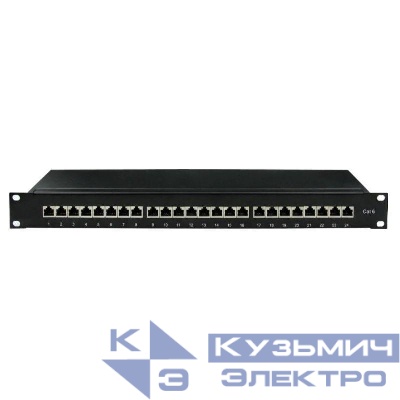Патч-панель 19дюйм 1U CAT6 24 порта RJ45 экранир. DKC RN6PPF241