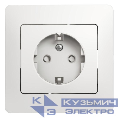 Розетка 1-м СП Glossa 16А IP20 с заземл. защ. шторки в сборе бел. SE GSL000144