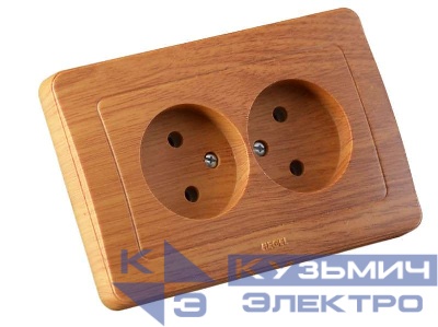 Розетка 2-м СП Мастер 16А IP20 250В дуб HEGEL РС16-341-05