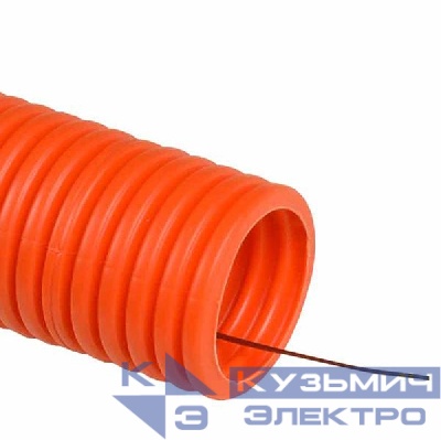 Труба гофрированная ПНД тяжелая d50мм с протяжкой оранж. (уп.20м) Урал Пак ГФ-1110250-020