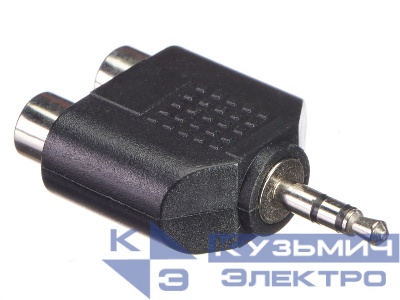 Переходник 2 гнезда RCA - штекер 3,5 стерео, NETKO Optima