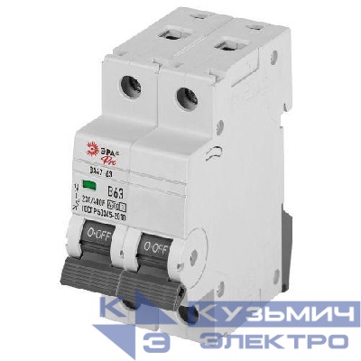 Выключатель автоматический 2п C 6А 4.5кА ВА47-63 PRO ЭРА Б0059418