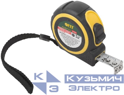 Рулетка Смарт 3мх16мм калибр. лента; нейлон. покрытие; магн. крючок; прорезиненный корпус FIT 17313