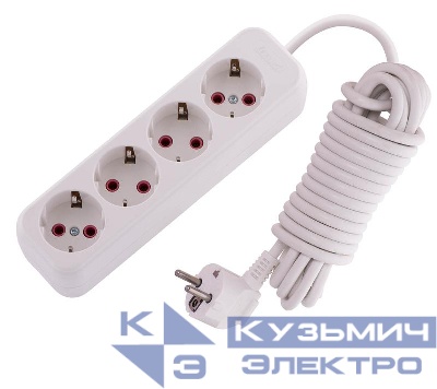 Удлинитель 4х5м с заземл. 16А IP20 Lila LEZARD 720-0405-401
