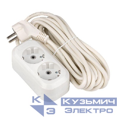 Удлинитель 2х5м с заземл. 16А IP20 Эксперт 3.0кВт ПВС 3х1 EKF UBA16-310-2-05