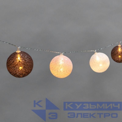 Гирлянда светодиодная "Тайские фонарики "Вельвет" 3.5м 20 LED прозрачный ПВХ питание USB тепл. бел. Neon-Night 304-008