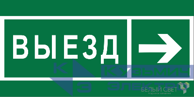 Знак безопасности BL-3015B.N07 "Направление к воротам выезда направо" Белый свет a19663