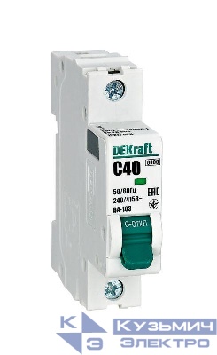 Выключатель автоматический модульный 1п C 40А 6кА ВА-103 DEKraft 12277DEK