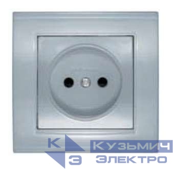 Розетка 1-м СП Бриллиант 16А IP20 без заземл. защ. шторки серебр. UNIVersal 7949841