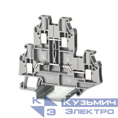 Клемма двухуровневая винтовой зажим 4 точки подключения 4кв.мм сер. DKC TTURB-4