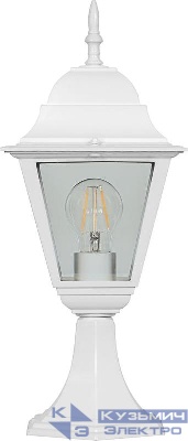 Светильник 4104/PL4104 60Вт E27 230В садово-парковый на постамент бел. FERON 11019