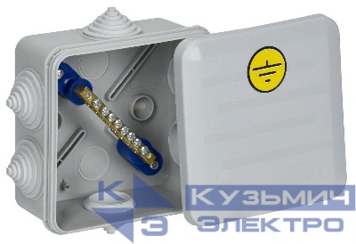 Коробка КУП КМ41361 100х100х50 IP44 6 вводов (7035) IEK UKO21-100-100-050-K41-55U