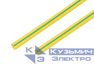 Трубка термоусадочная ТУТ нг 15.0/7.5 желт./зел. 1м Rexant 21-5007