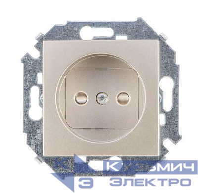Розетка 1-м СП Simon 15 16А IP20 250В без заземл. винтов. клеммы механизм шампань Simon 1591431-034