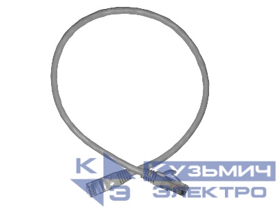 Патч-корд UTP4 rj45-rj45 cat.6, 0.5м, BC,  LSZH, серый, литой коннектор NETKO Optima