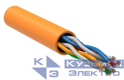 Кабель витая пара U/UTP кат.5E 4х2х24AWG solid LSZH нг(А)-HF оранж. (305м) (м) ITK LC1-C5E04-127
