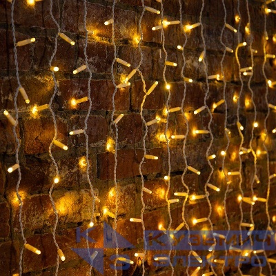 Гирлянда светодиодная "Светодиодный Дождь" 2х3м 600LED тепл. бел. 70Вт 230В IP65 постоян. свечение провод бел. (нужен шнур питания 303-500-1) Neon-Night 235-136